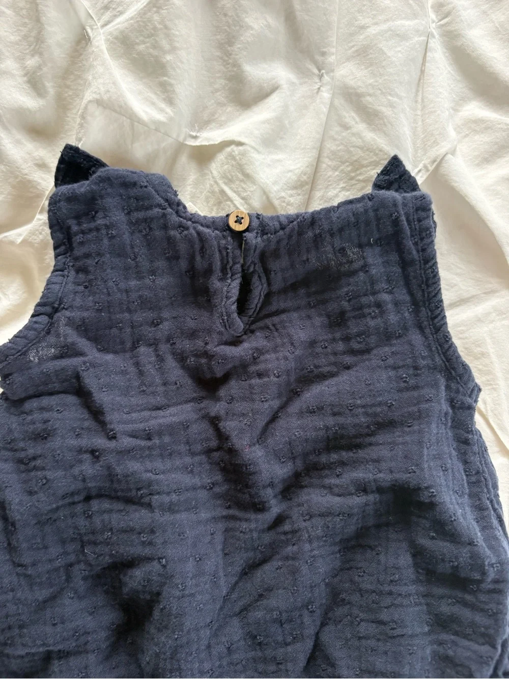 Burt’s Bees Baby navy romper - size 6-9 months